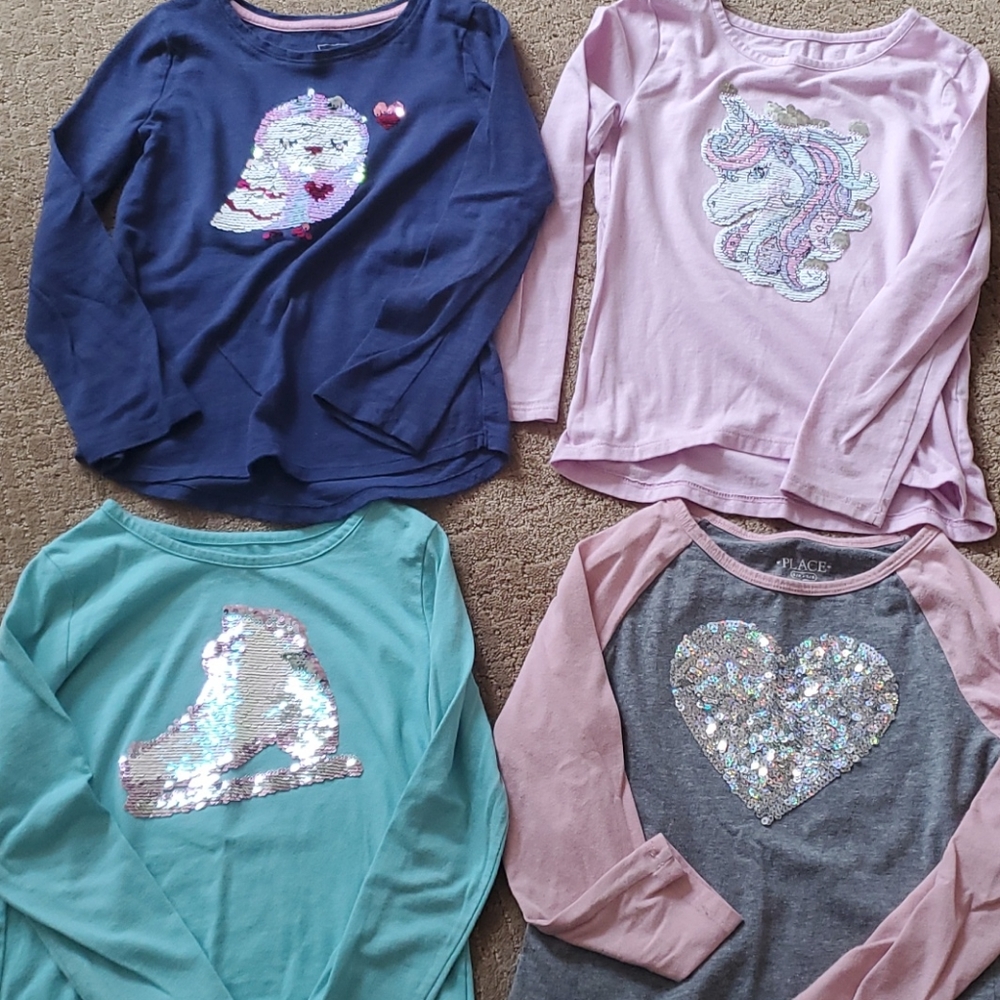 sequin long sleeved shirts